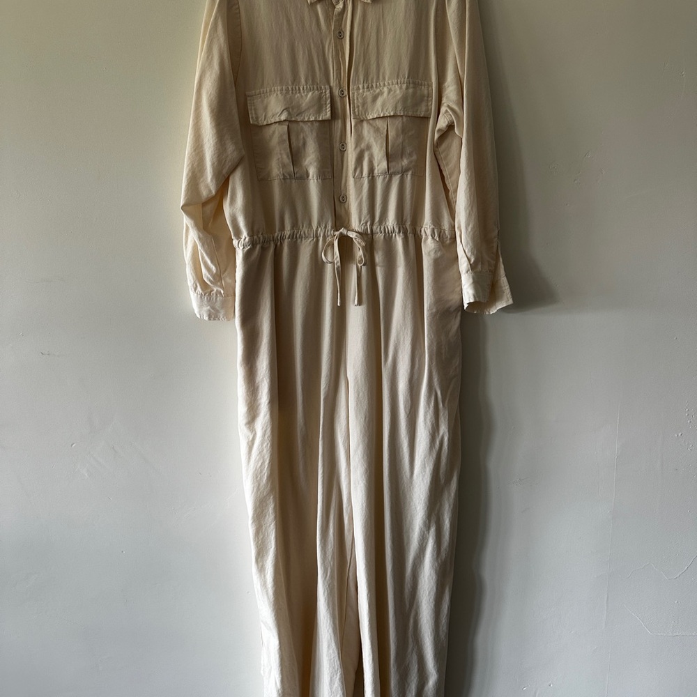 DISSH Lars Creme Tencel Long-Sleeve Jumpsuit